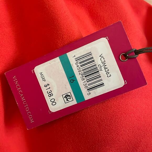 Vince Camuto Halter Dress Red Orange Size 16 NWT - Picture 2 of 7